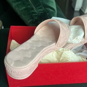 Valentino Women's Pink Slide Sandals